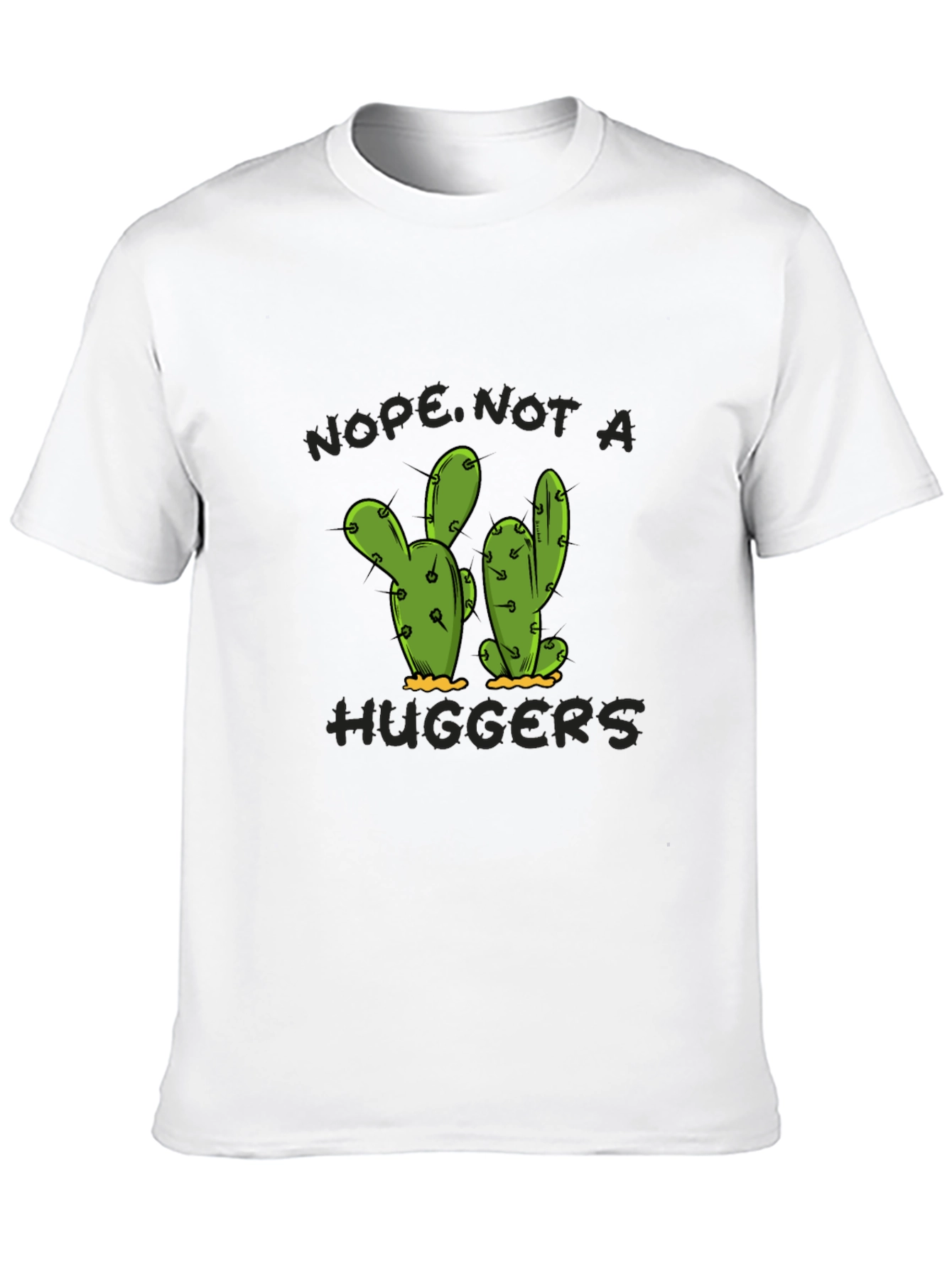 Camiseta Negra No Soy de Abrazos con Cactus