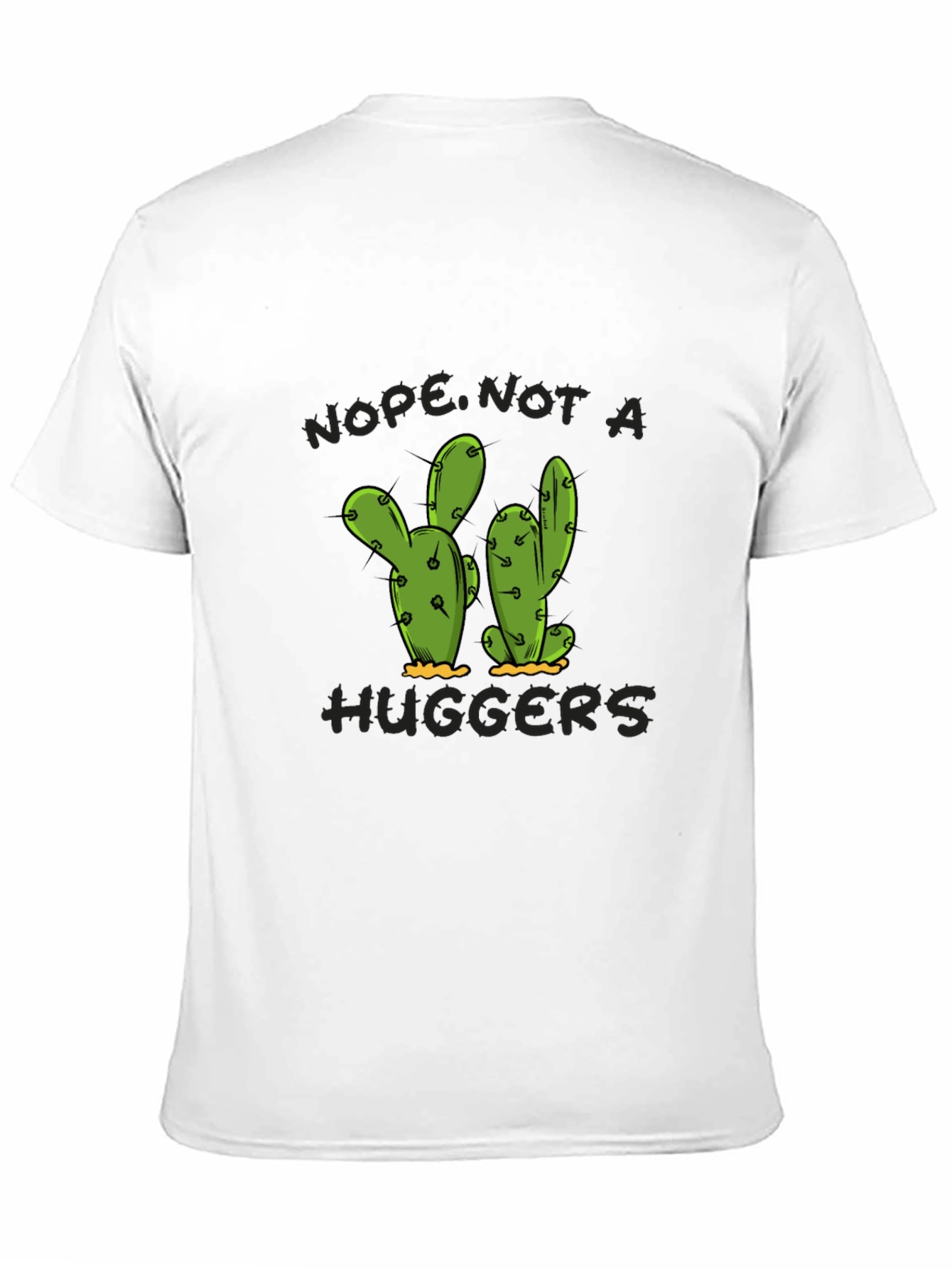 Camiseta Negra No Soy de Abrazos con Cactus