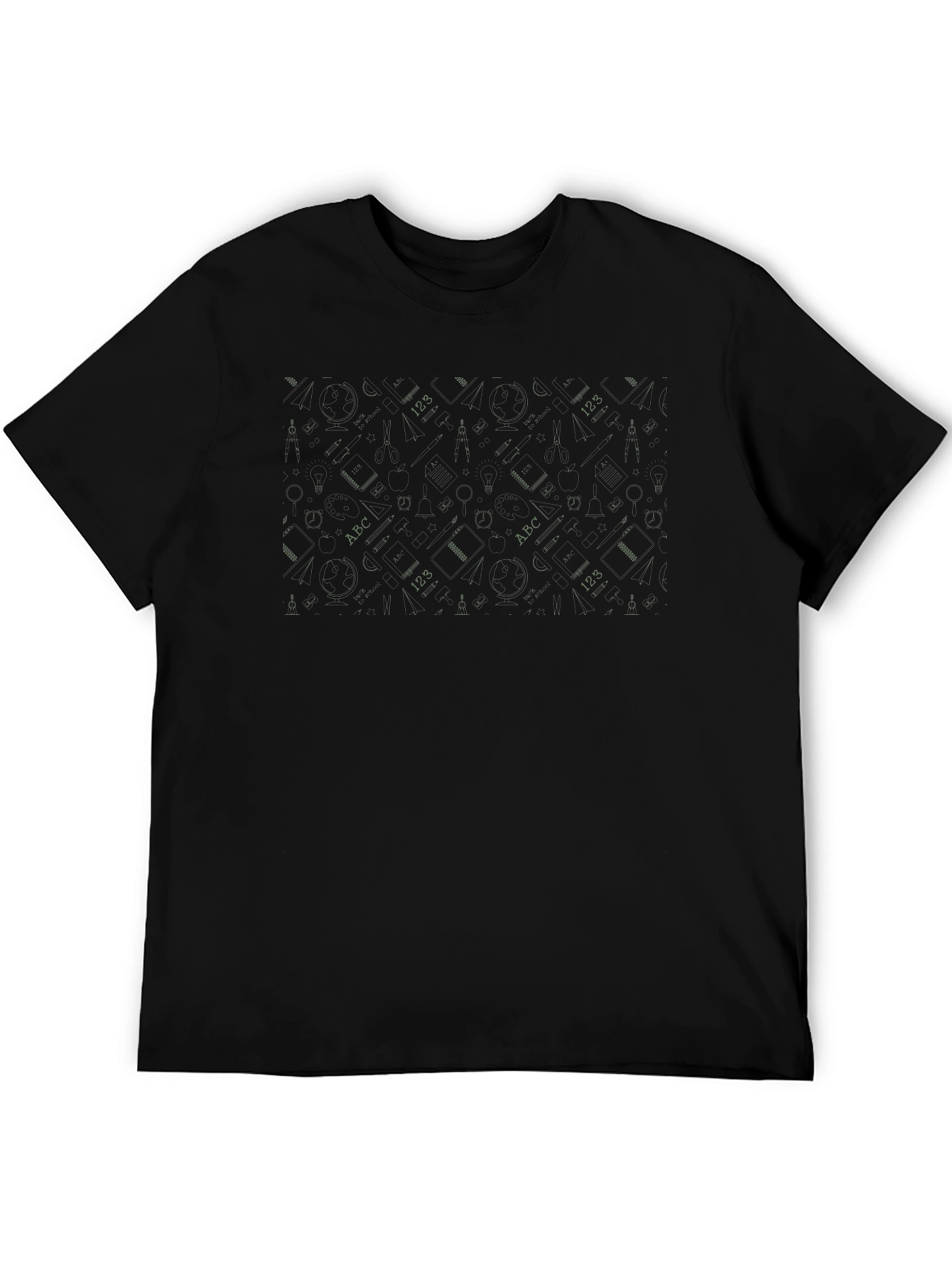 Camiseta Negra Casual con Diseño Abstracto