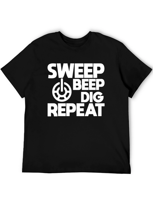 Camiseta Negra Detector de Metales: Sweep Beep Dig Repeat