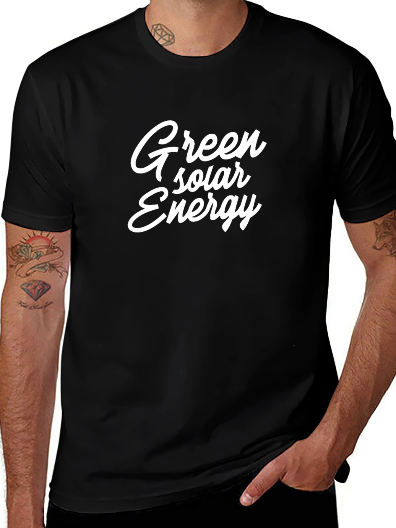 Camiseta Negra: Energía Solar Verde