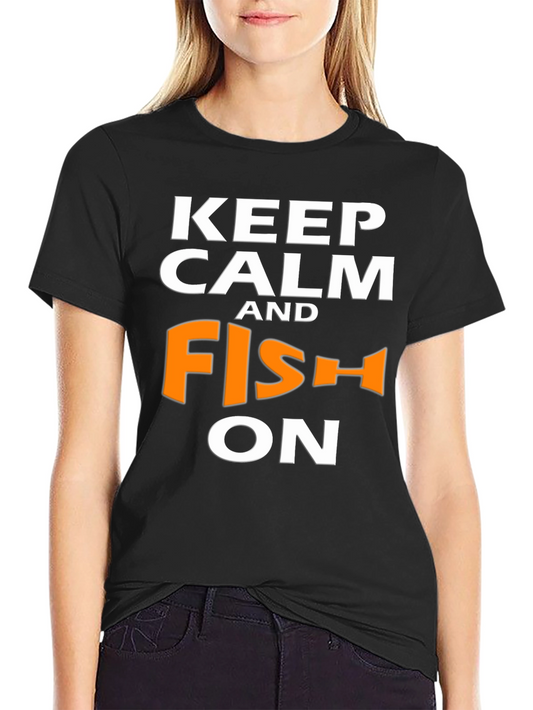 Camiseta Negra Keep Calm and Fish On