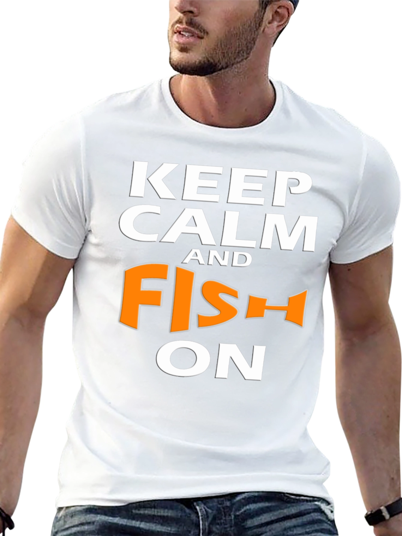Camiseta Negra Keep Calm and Fish On