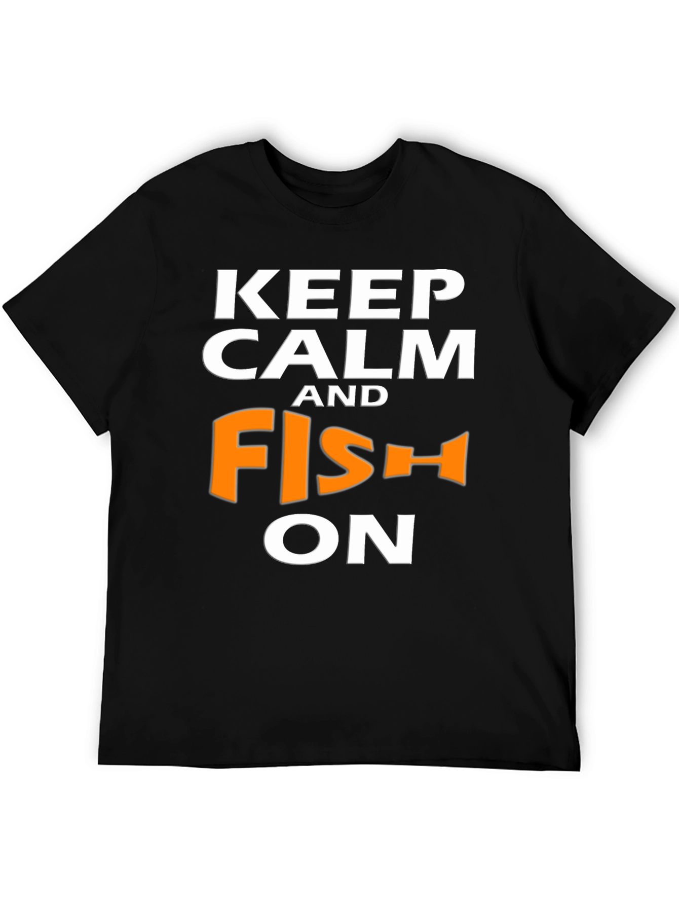 Camiseta Negra Keep Calm and Fish On