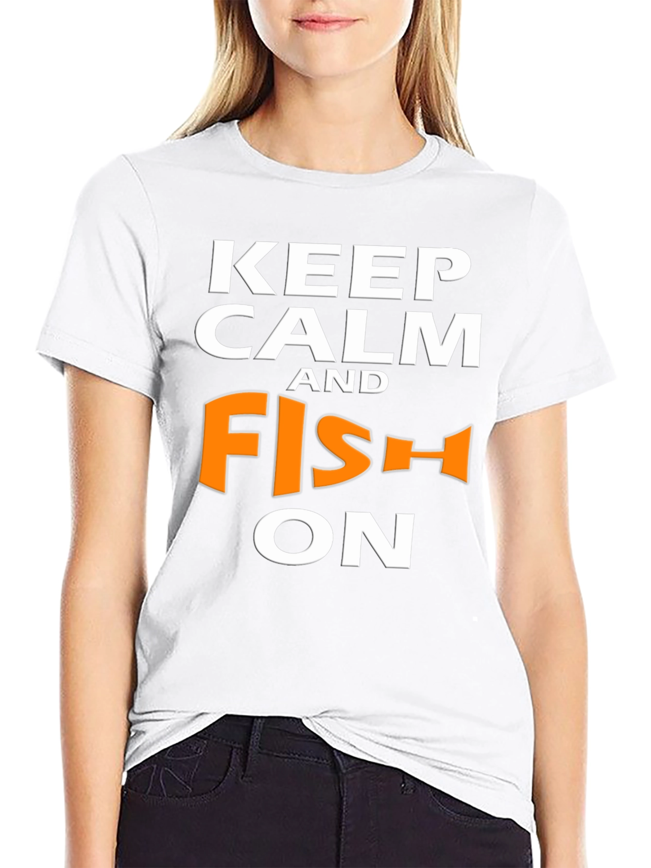 Camiseta Negra Keep Calm and Fish On