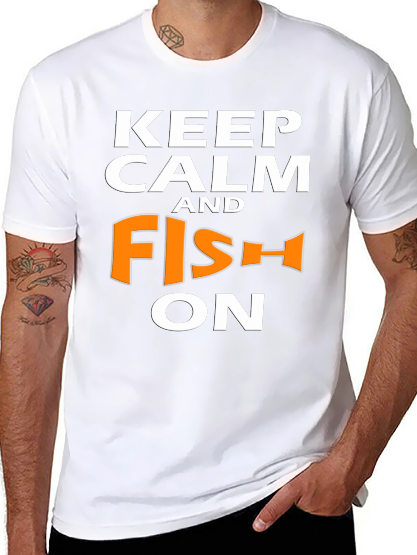 Camiseta Negra Keep Calm and Fish On