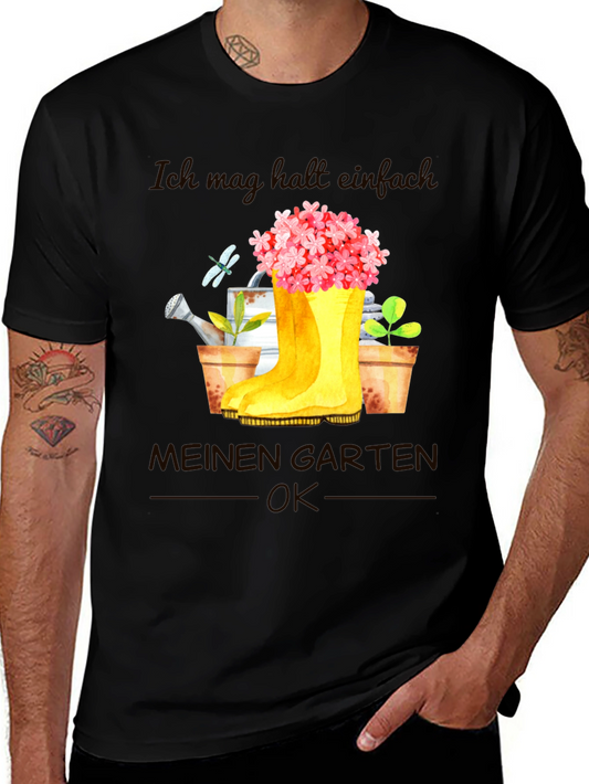 Camiseta Negra Jardinería: Mi Jardín OK