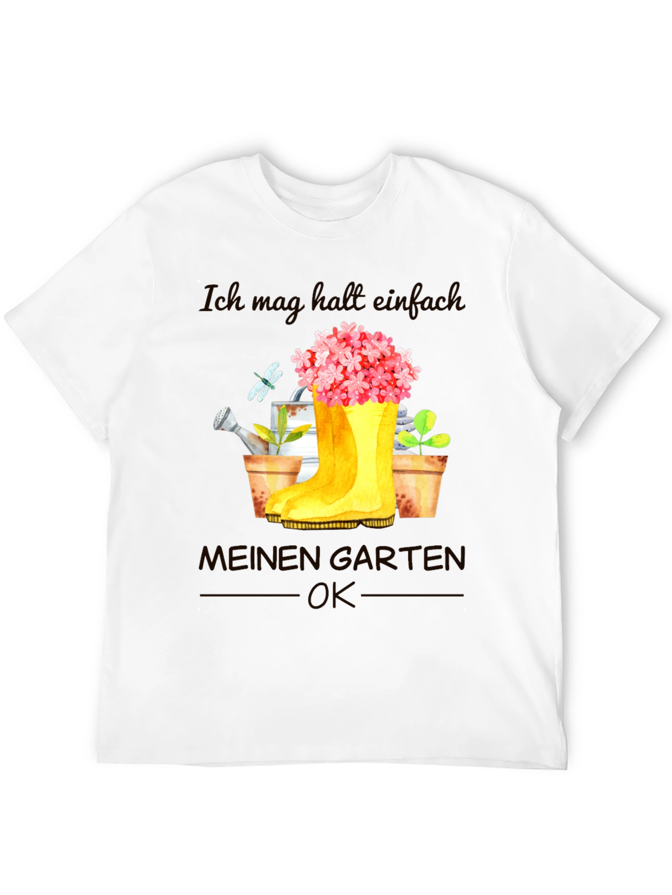 Camiseta Negra Jardinería: Mi Jardín OK