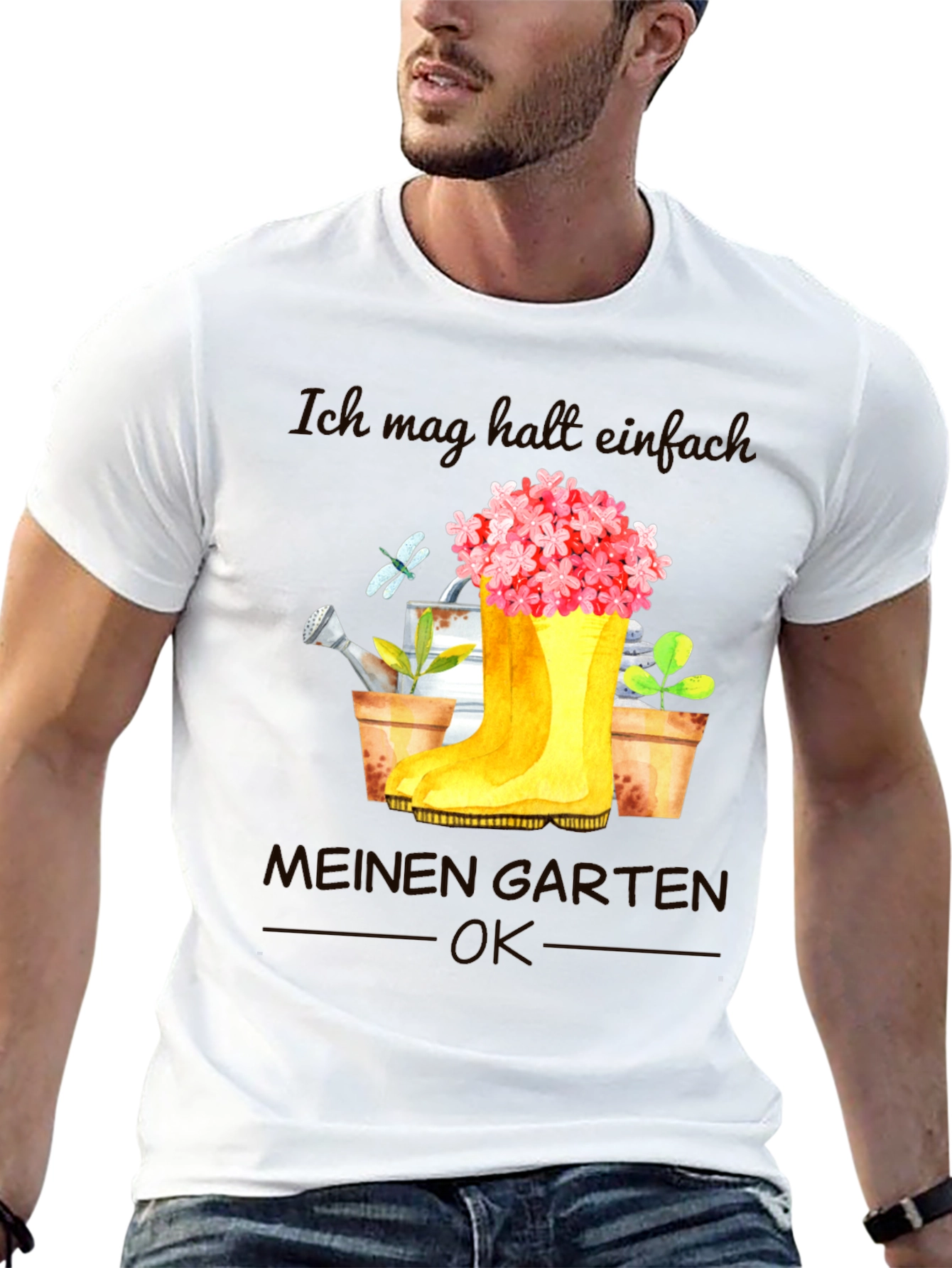 Camiseta Negra Jardinería: Mi Jardín OK