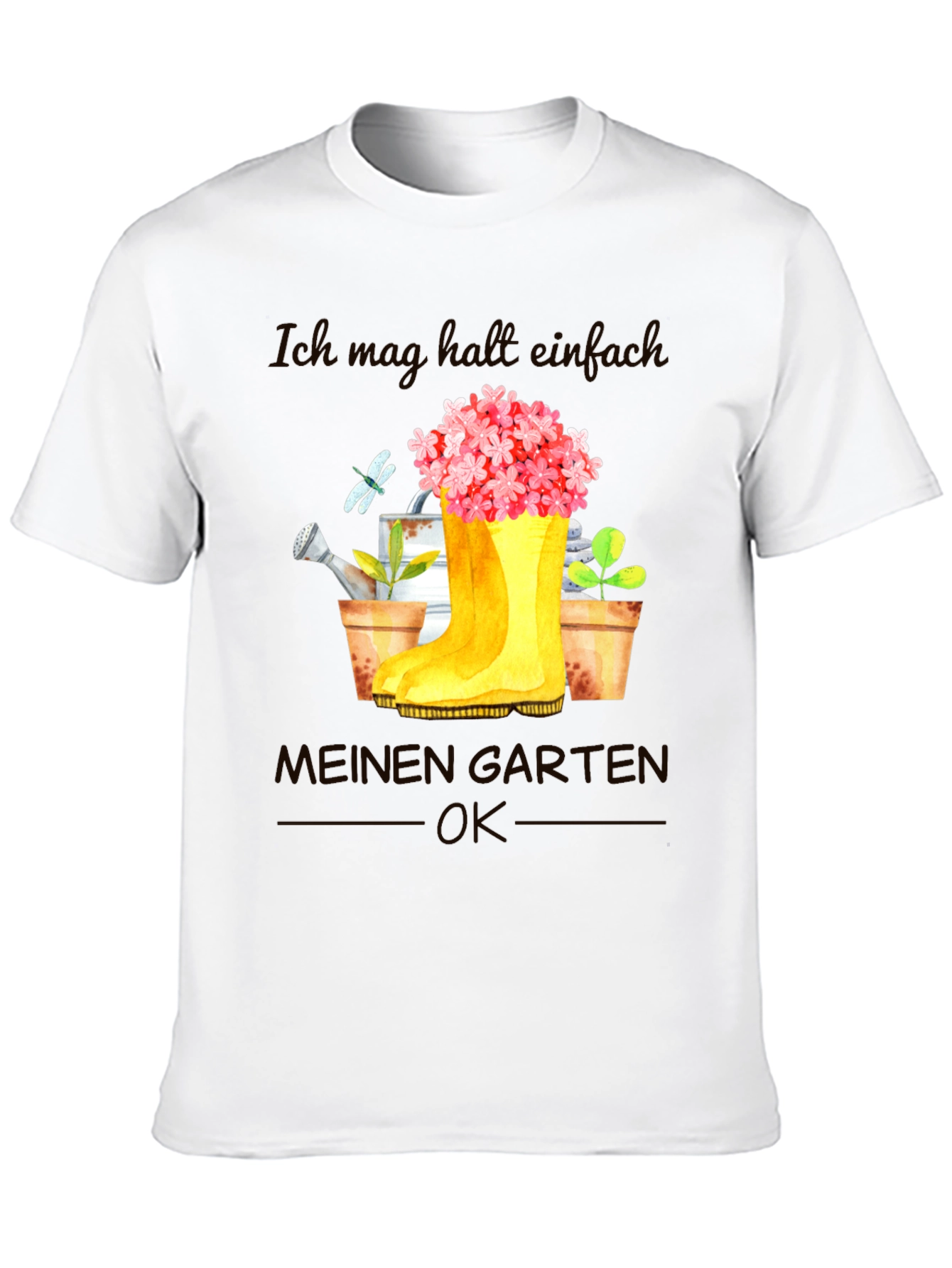 Camiseta Negra Jardinería: Mi Jardín OK