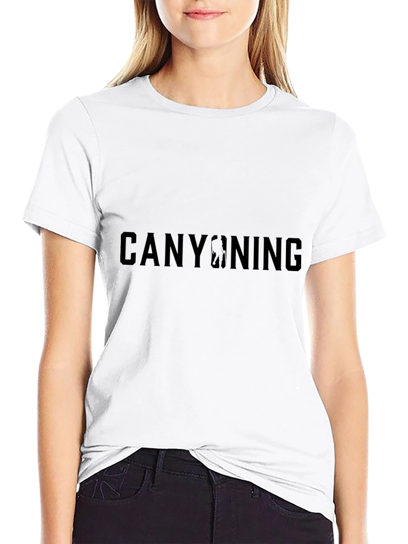 Camiseta Negra Canyoning para Aventureros
