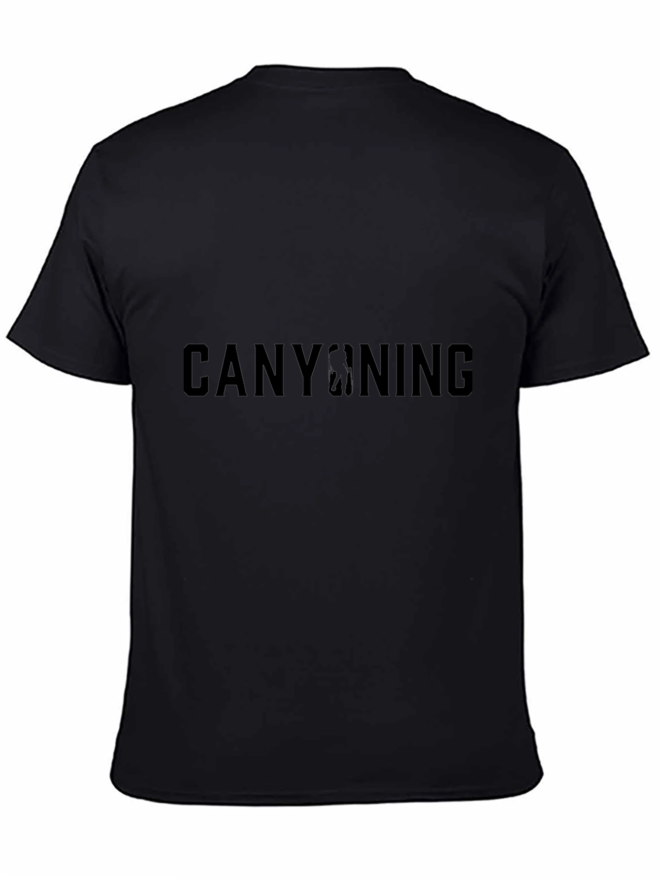 Camiseta Negra Canyoning para Aventureros