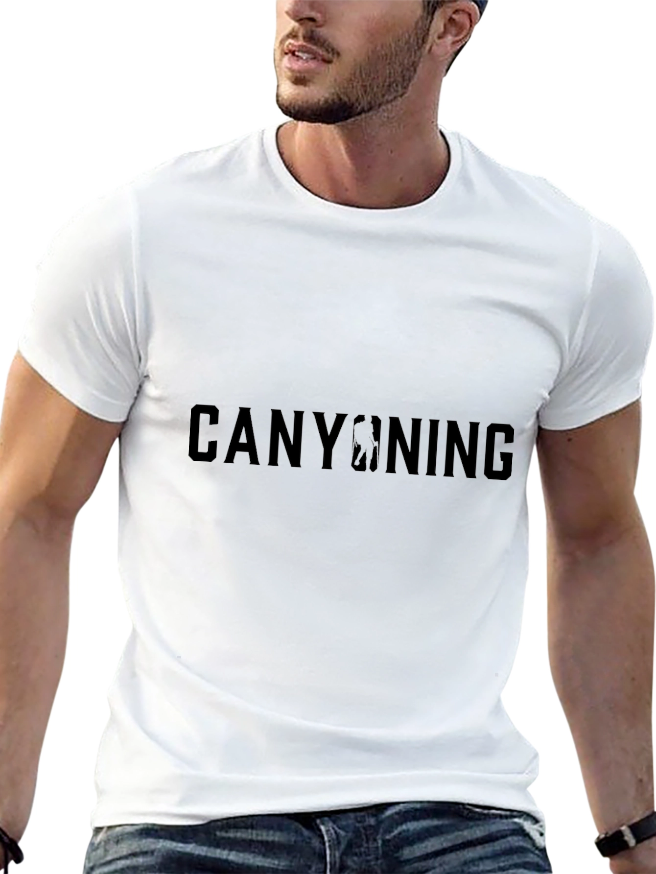 Camiseta Negra Canyoning para Aventureros