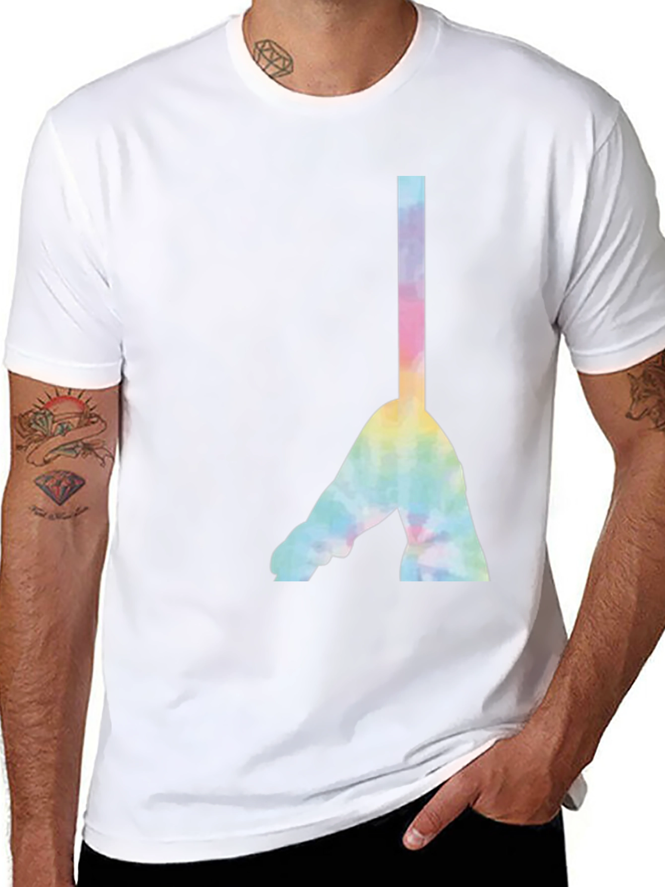 Camiseta Negra con Diseño Abstracto Tie-Dye