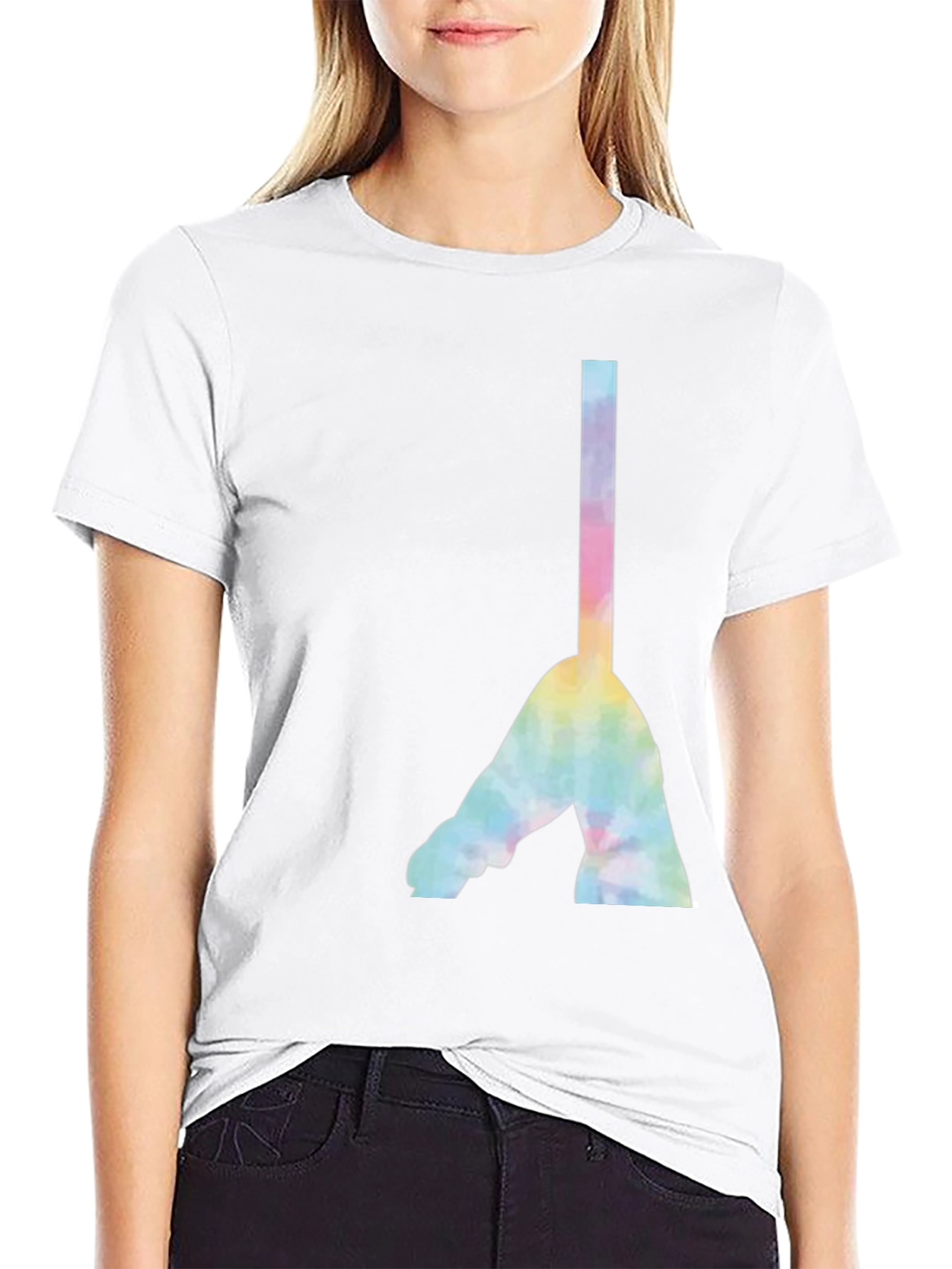 Camiseta Negra con Diseño Abstracto Tie-Dye