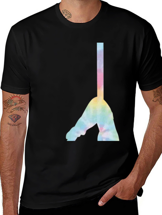 Camiseta Negra con Diseño Abstracto Tie-Dye