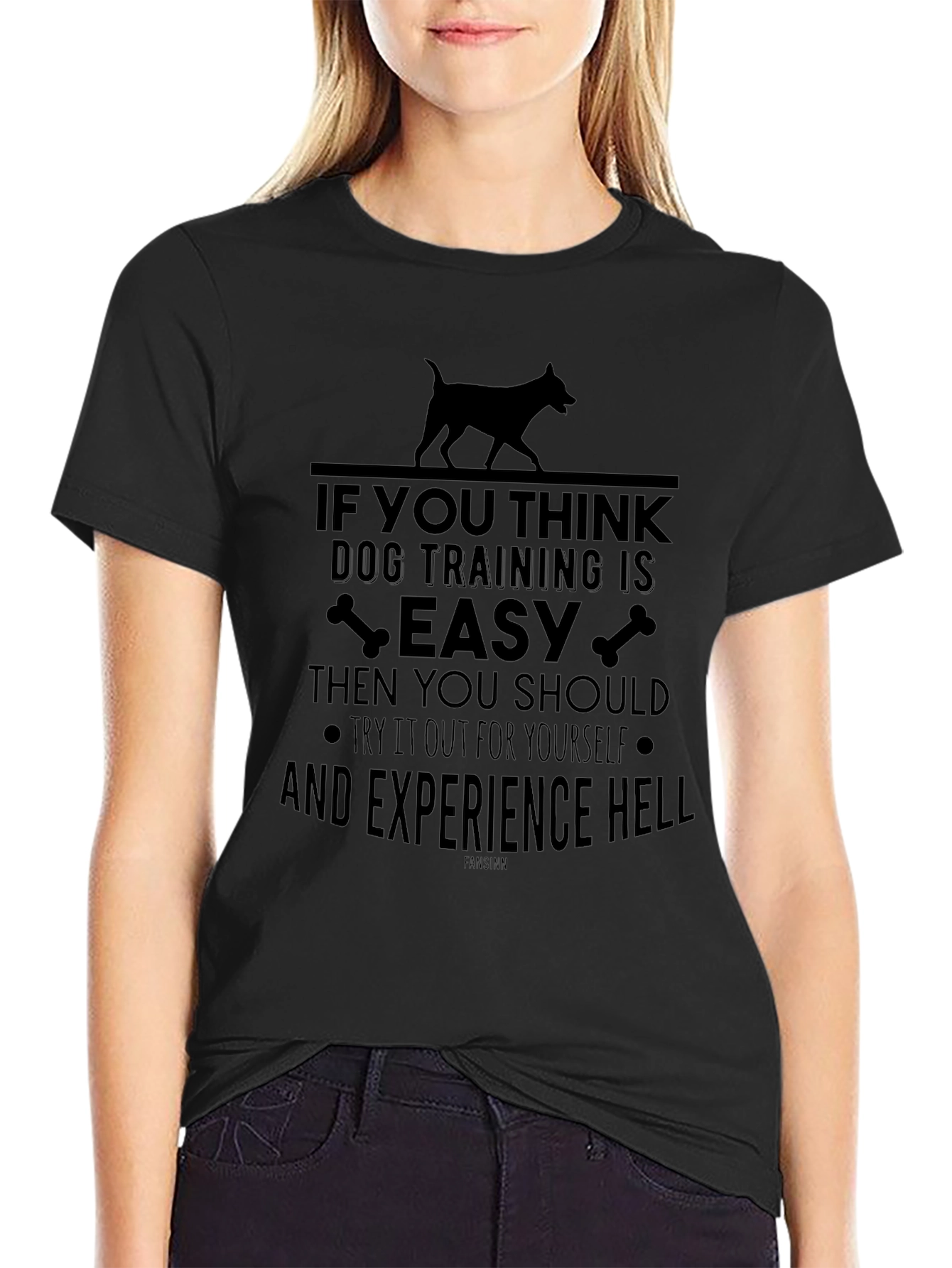 Camiseta Negra Entrenamiento de Perros