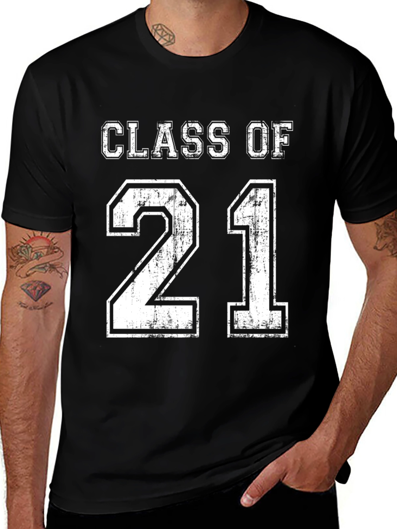 Camiseta Class of 21 Negra para Graduación