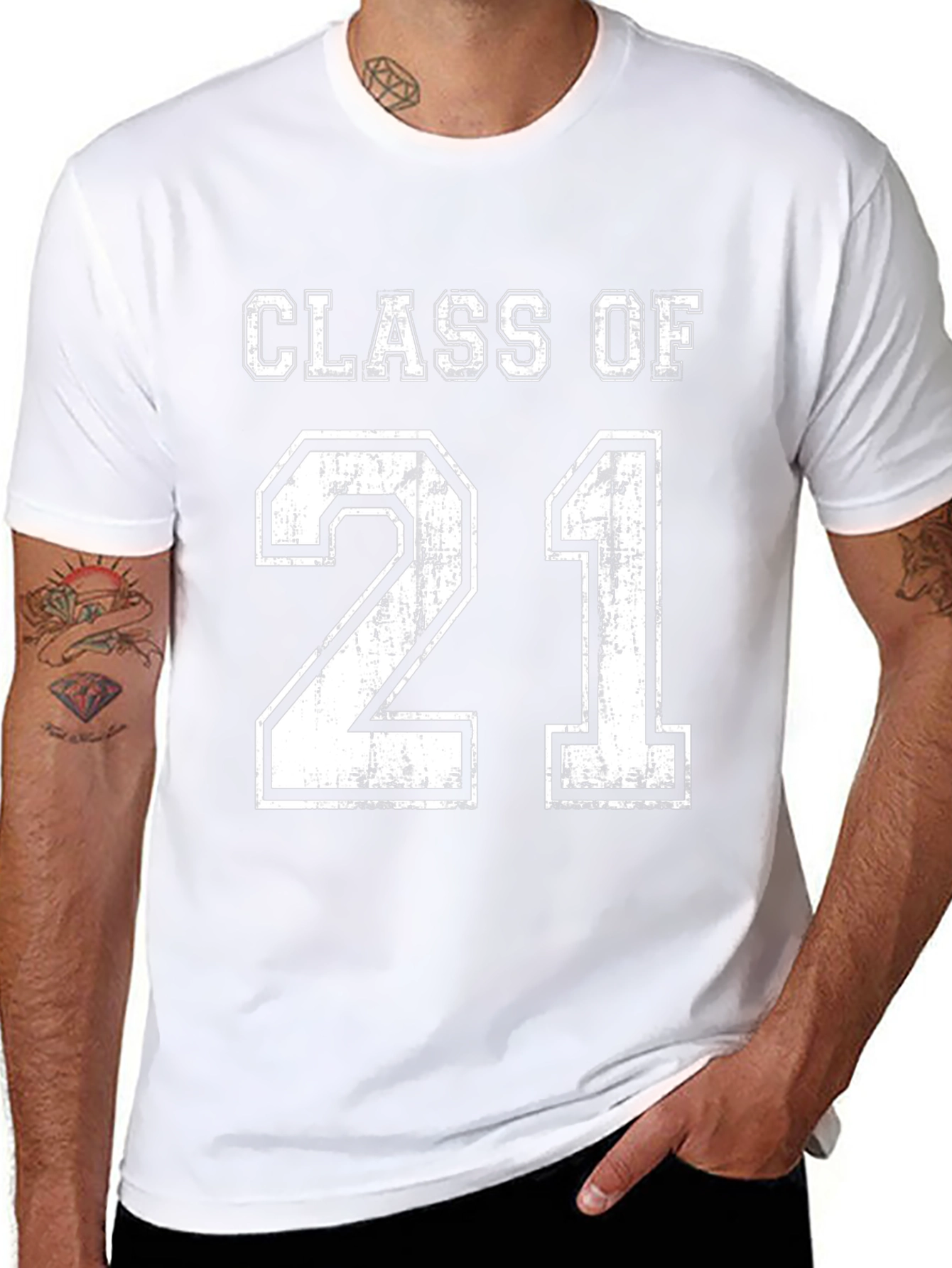 Camiseta Class of 21 Negra para Graduación
