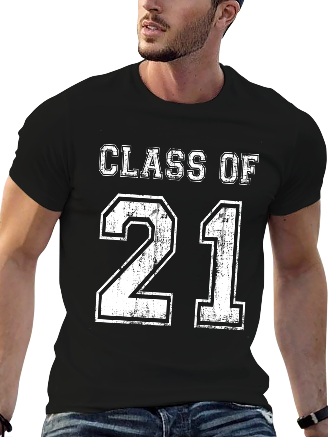 Camiseta Class of 21 Negra para Graduación