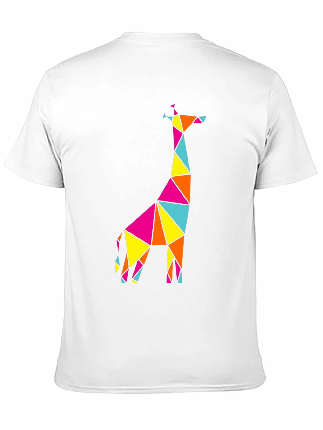 Camiseta Negra con Diseño Geométrico de Jirafa