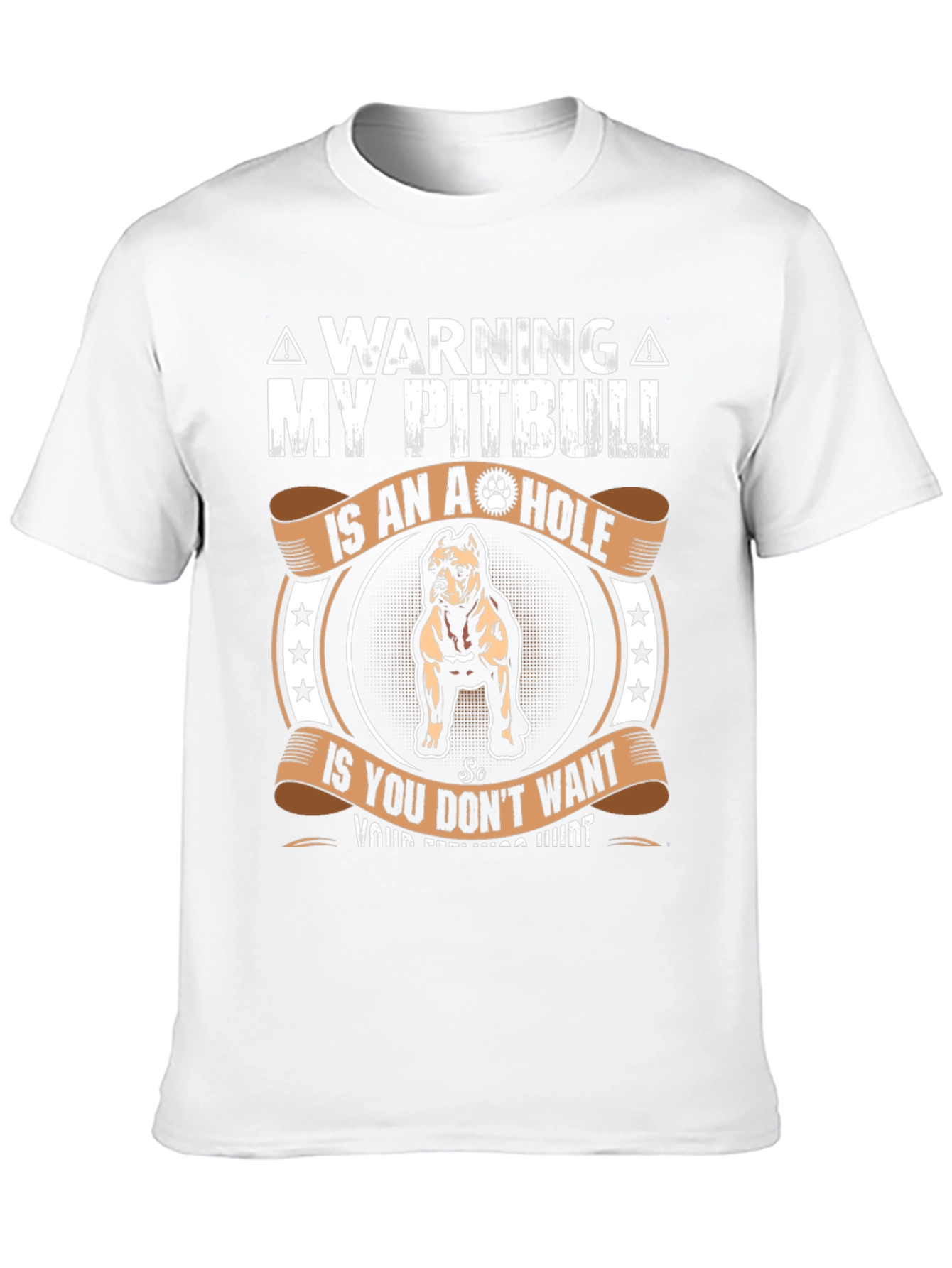 Camiseta con diseño de Pitbull A-Hole - Advertencia