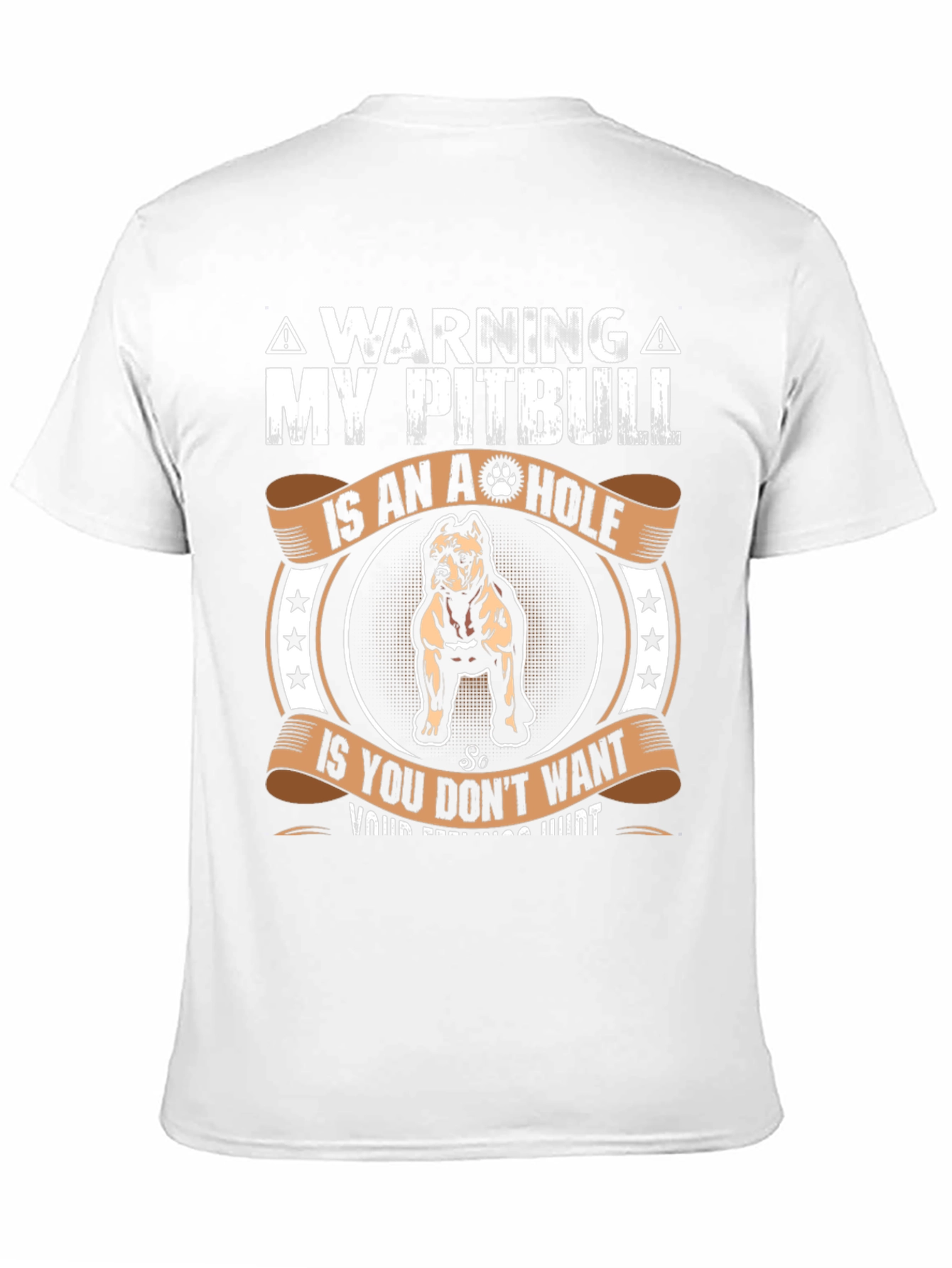 Camiseta con diseño de Pitbull A-Hole - Advertencia