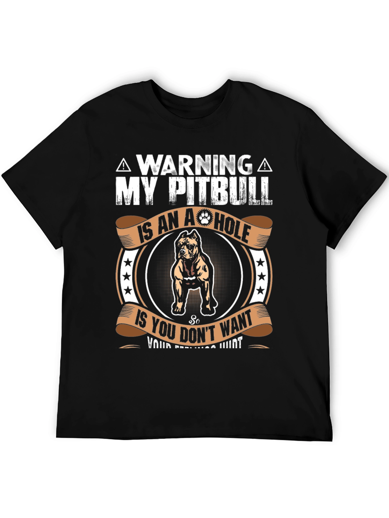 Camiseta con diseño de Pitbull A-Hole - Advertencia