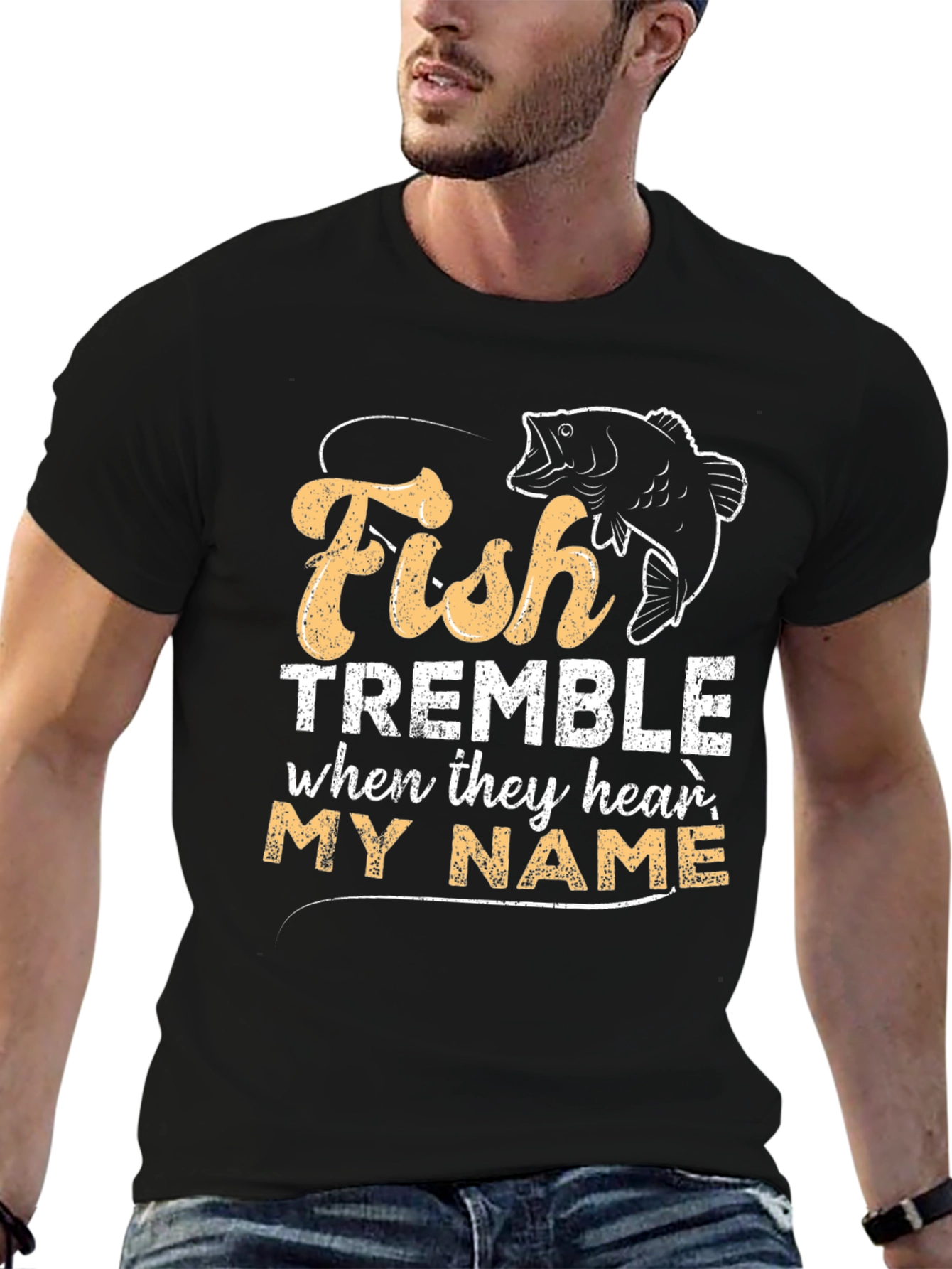 Camiseta Negra Fish Tremble My Name
