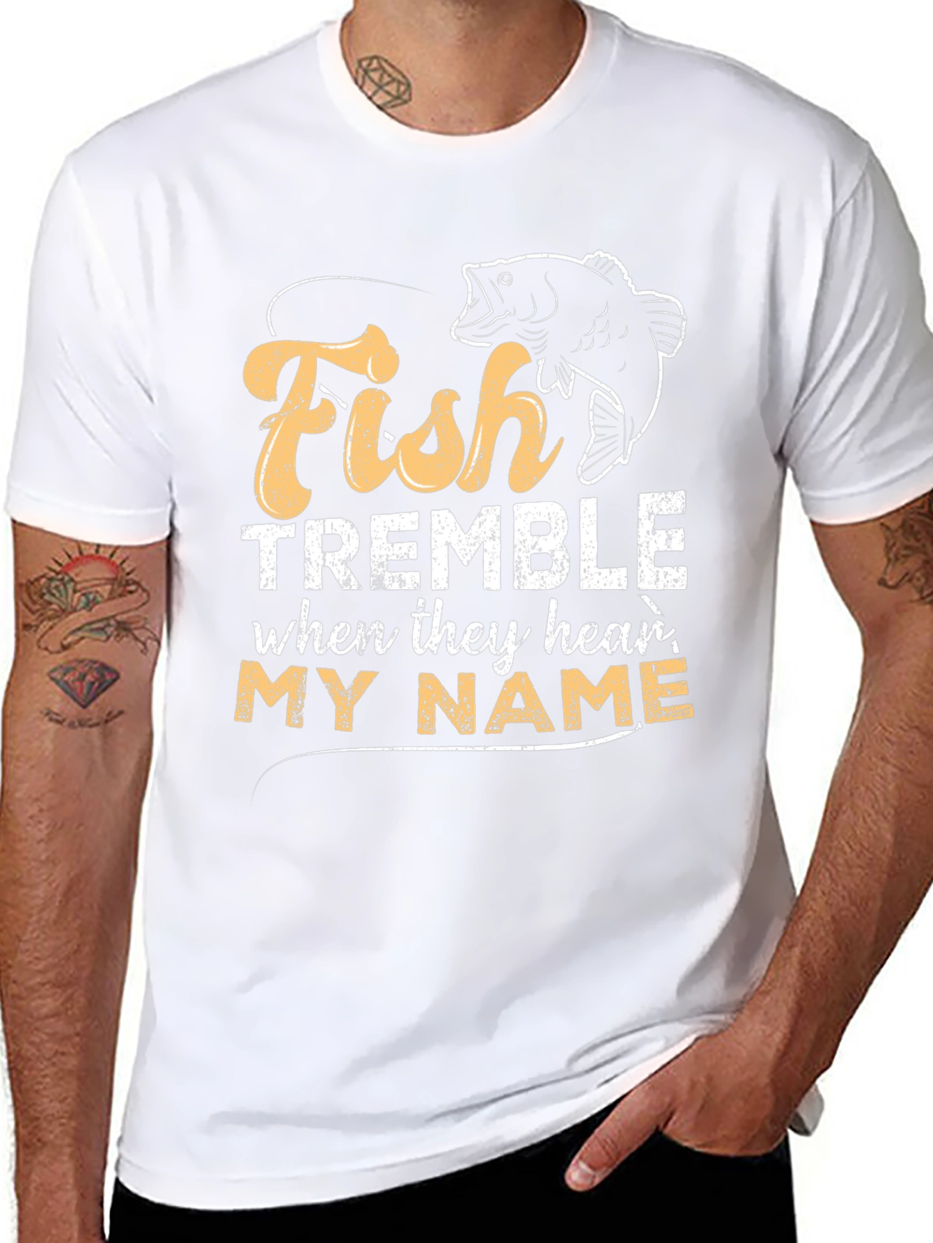 Camiseta Negra Fish Tremble My Name
