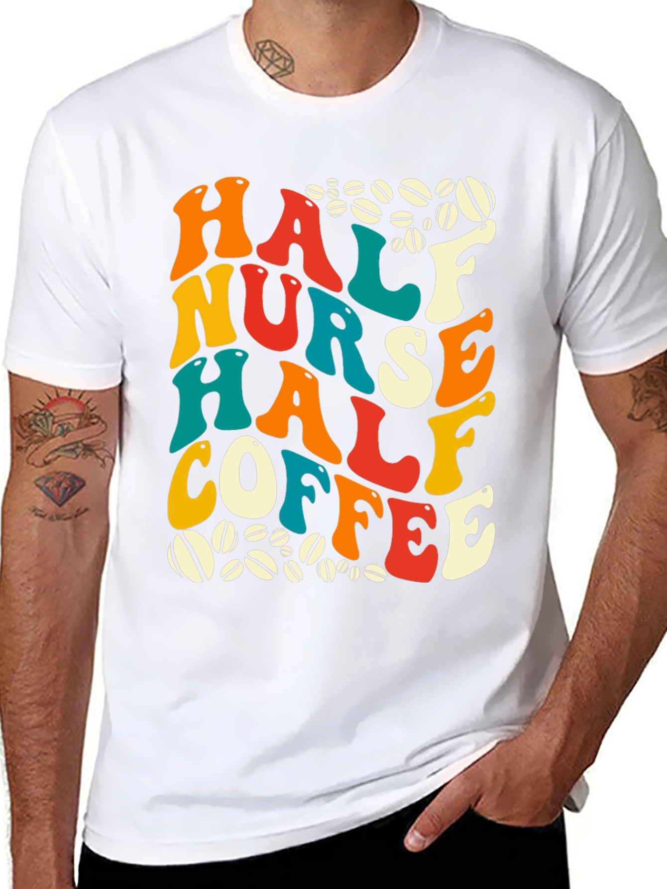 Camiseta Half Nurse Half Coffee para Enfermeras