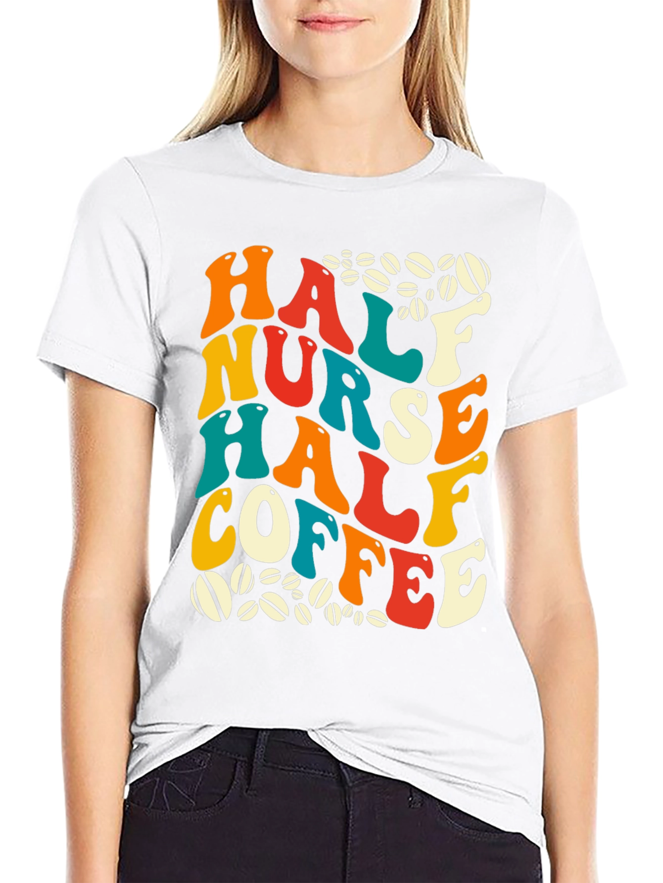 Camiseta Half Nurse Half Coffee para Enfermeras