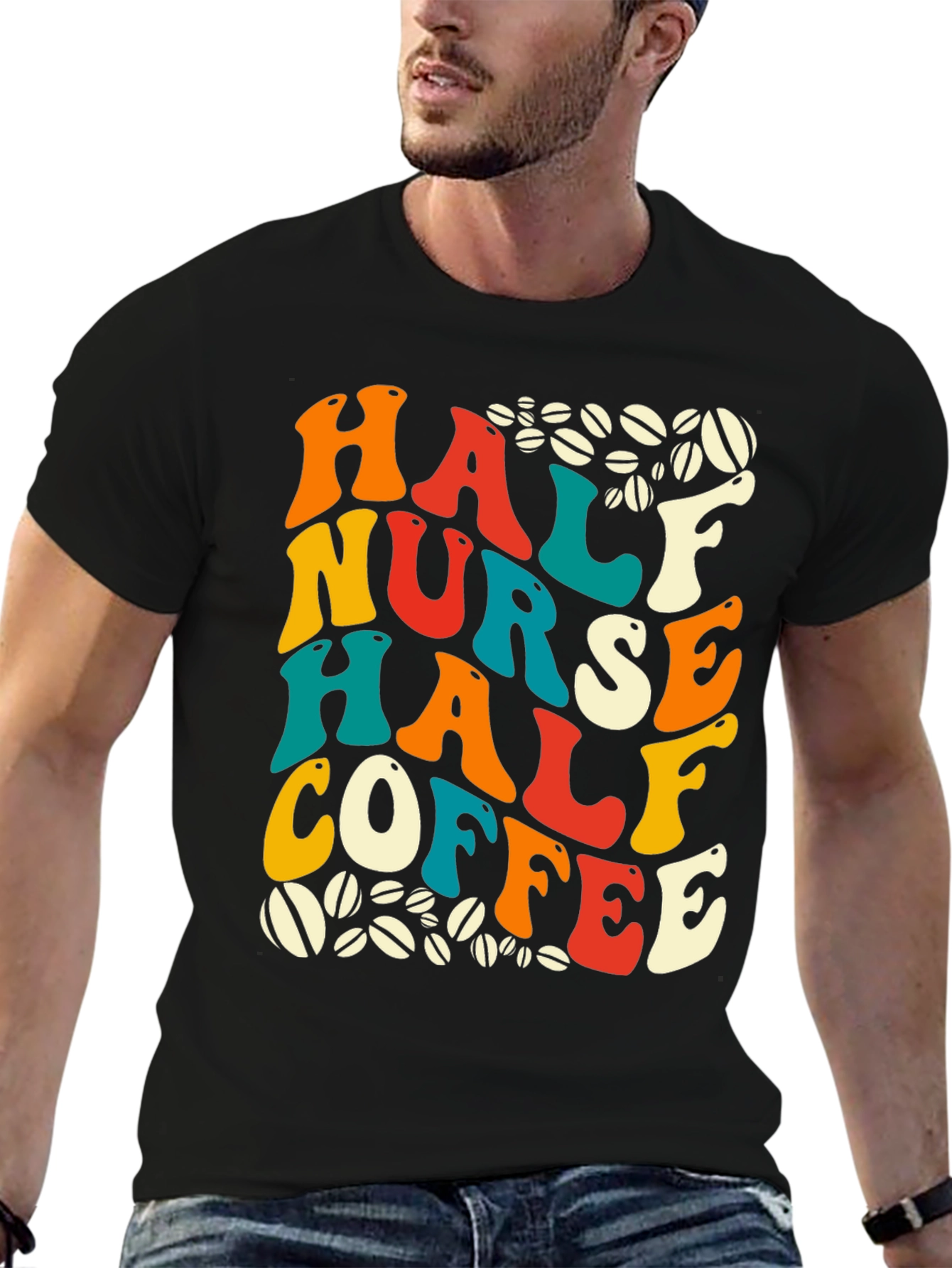 Camiseta Half Nurse Half Coffee para Enfermeras