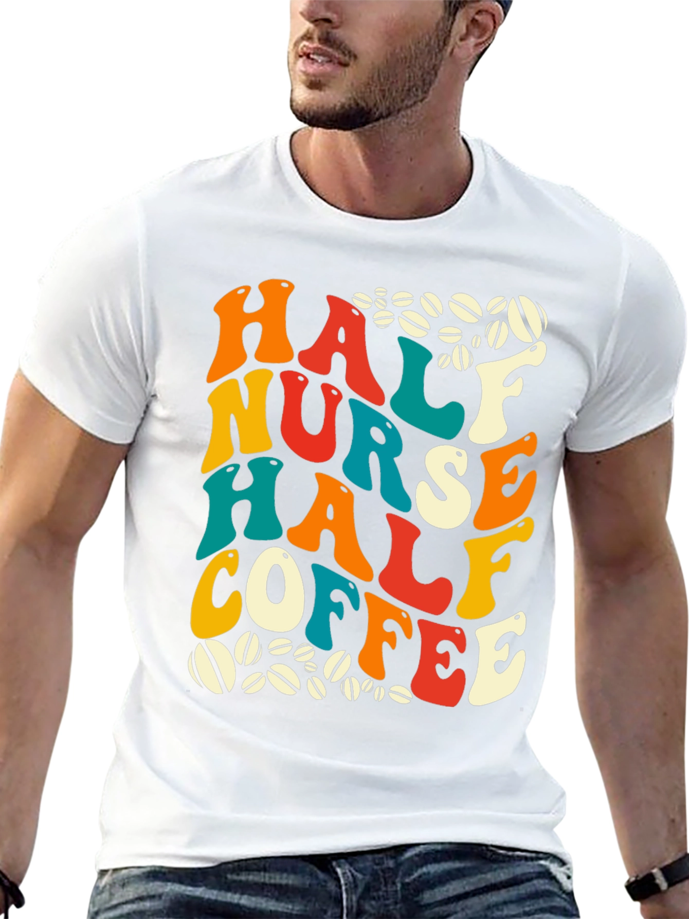 Camiseta Half Nurse Half Coffee para Enfermeras