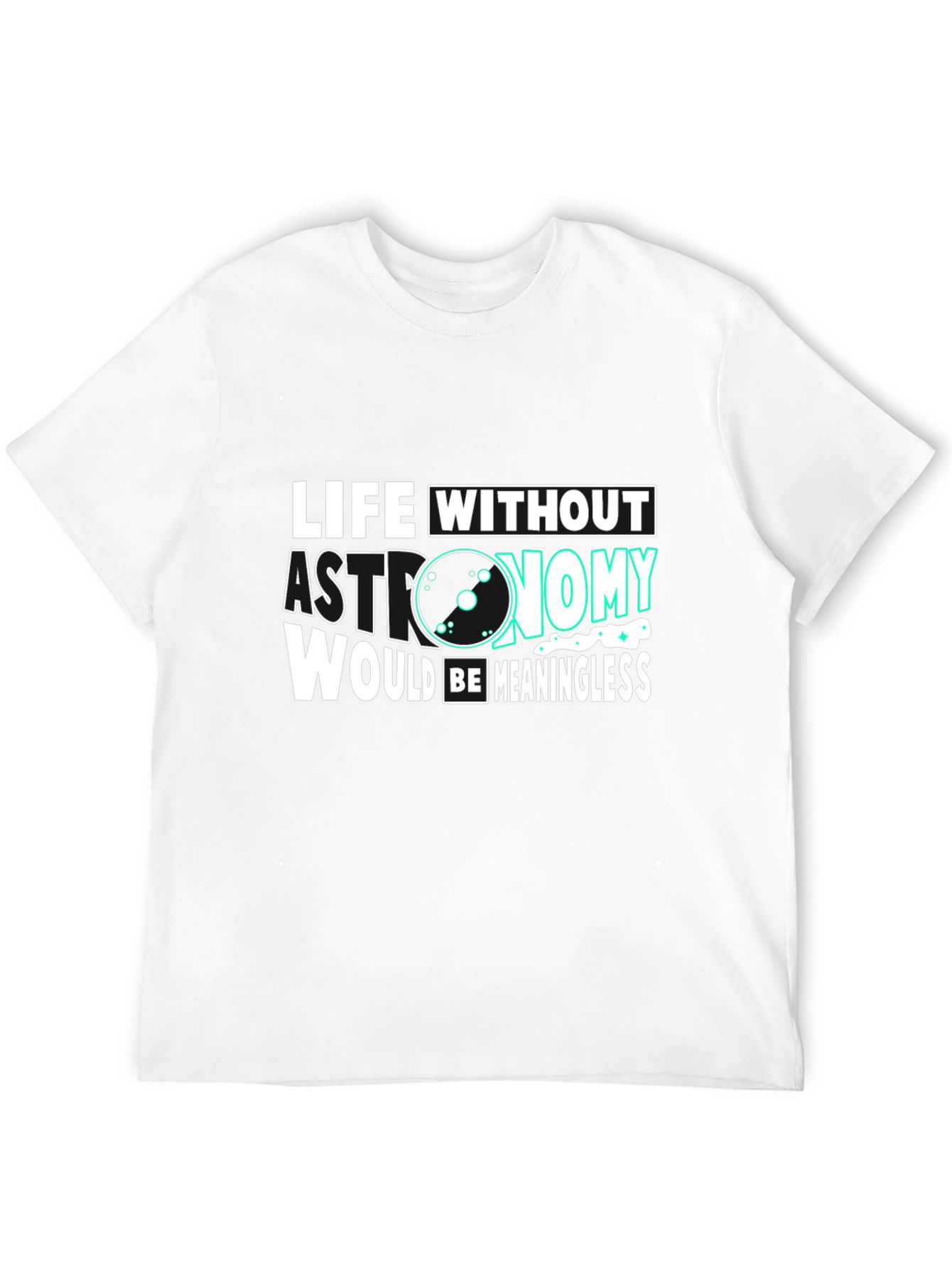 Camiseta Negra con Diseño de Astronomía para Hombre