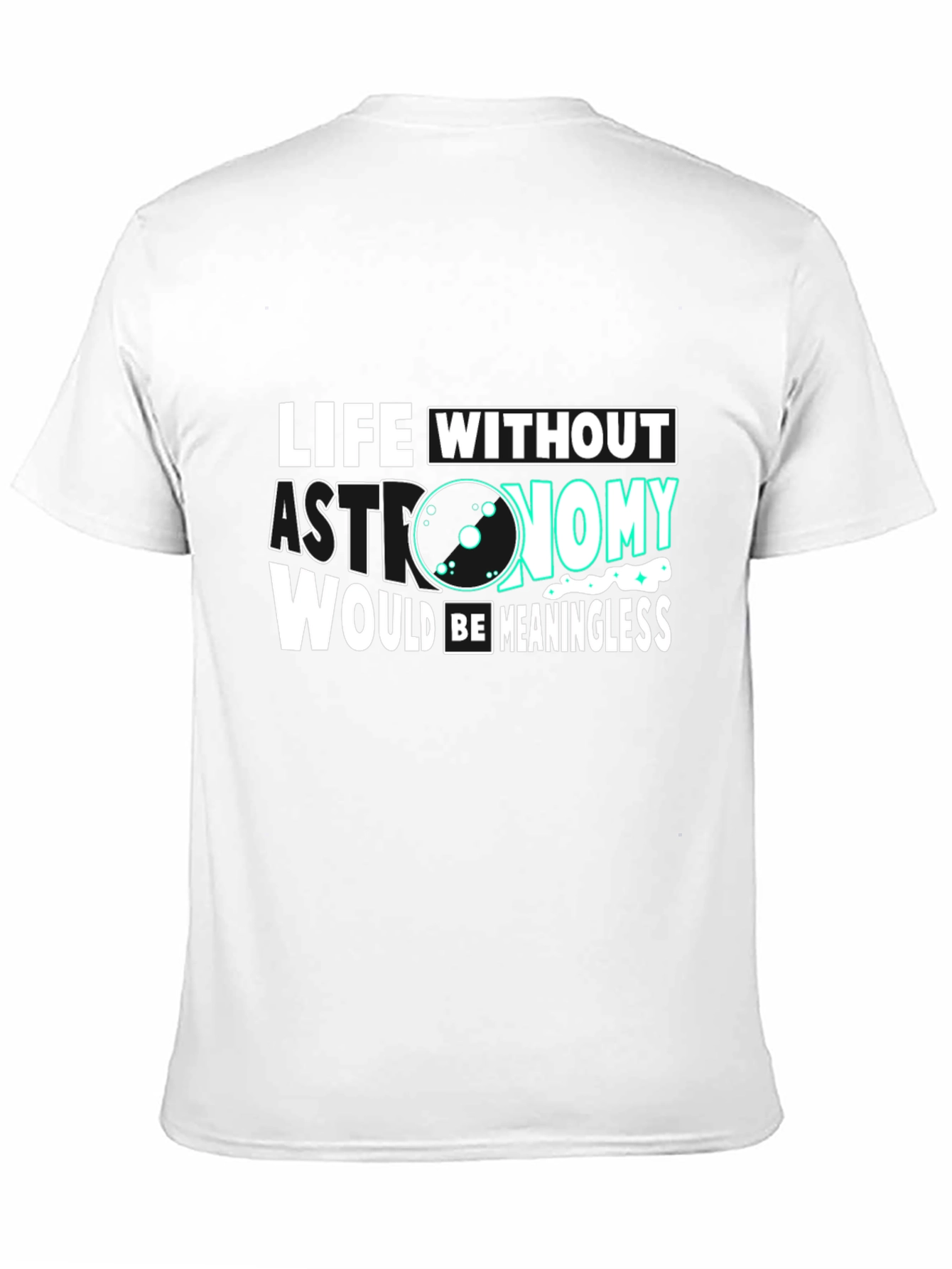 Camiseta Negra con Diseño de Astronomía para Hombre