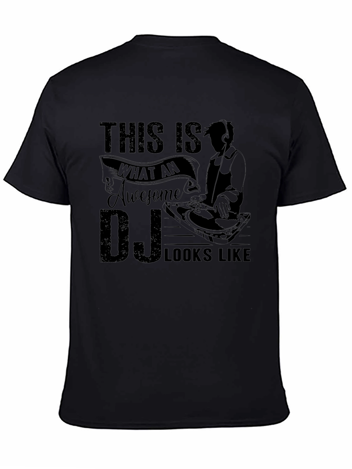 Camiseta Negra DJ Awesome Looks Like
