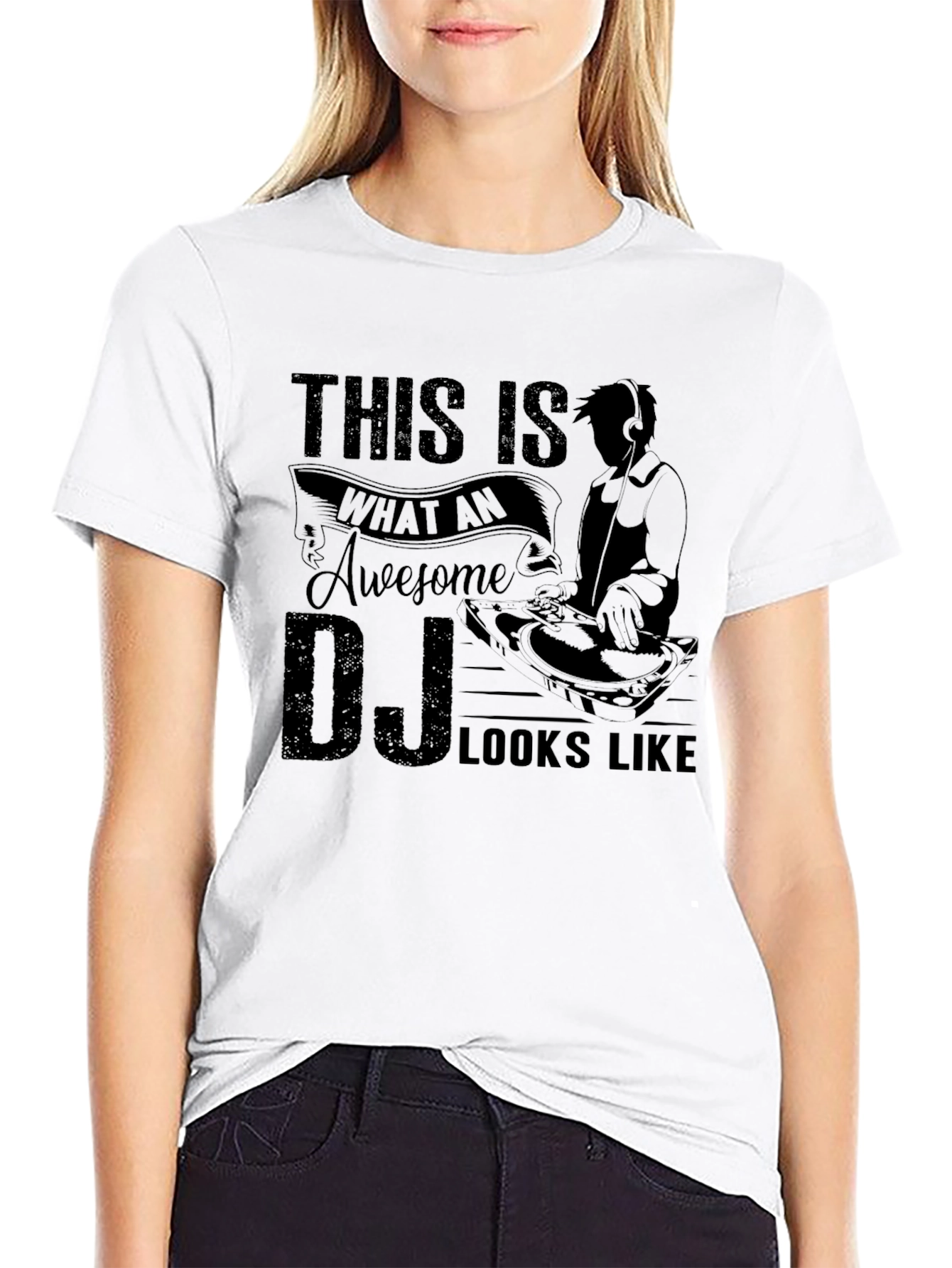 Camiseta Negra DJ Awesome Looks Like