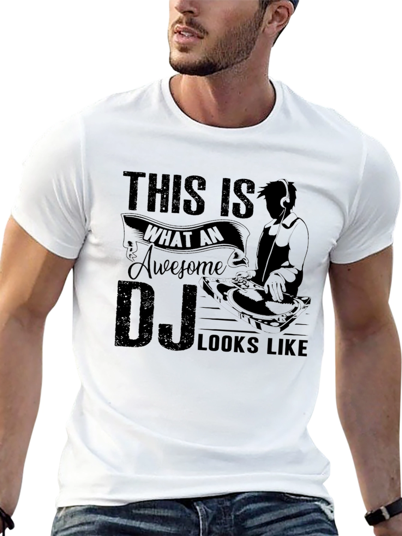 Camiseta Negra DJ Awesome Looks Like