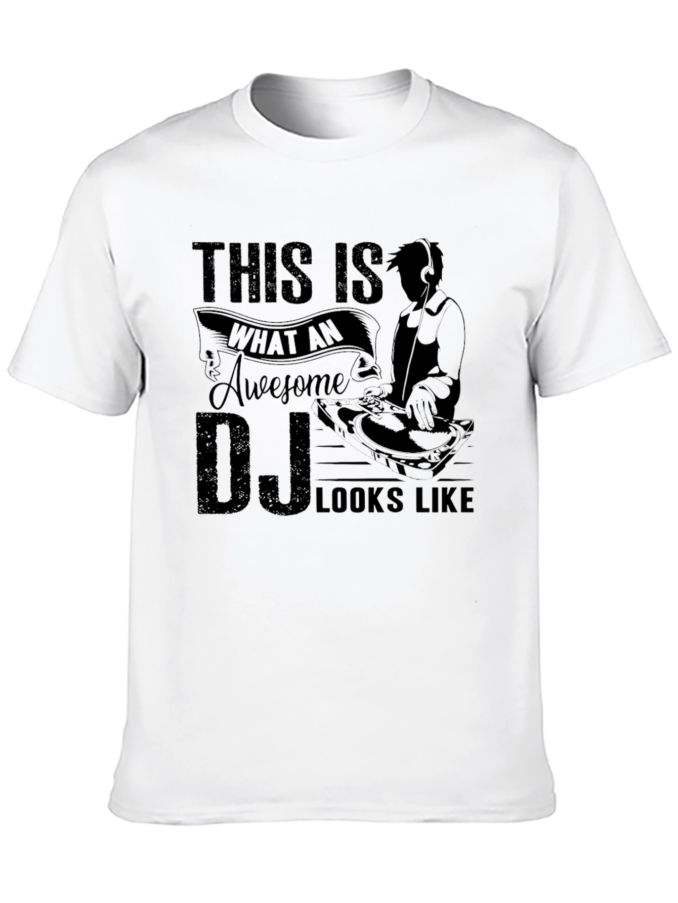 Camiseta Negra DJ Awesome Looks Like