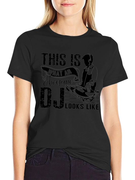 Camiseta Negra DJ Awesome Looks Like