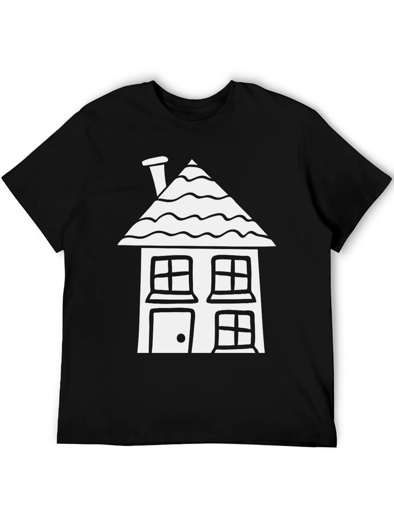 Camiseta Negra con Diseño de Casa Blanca
