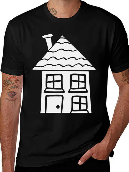Camiseta Negra con Diseño de Casa Blanca