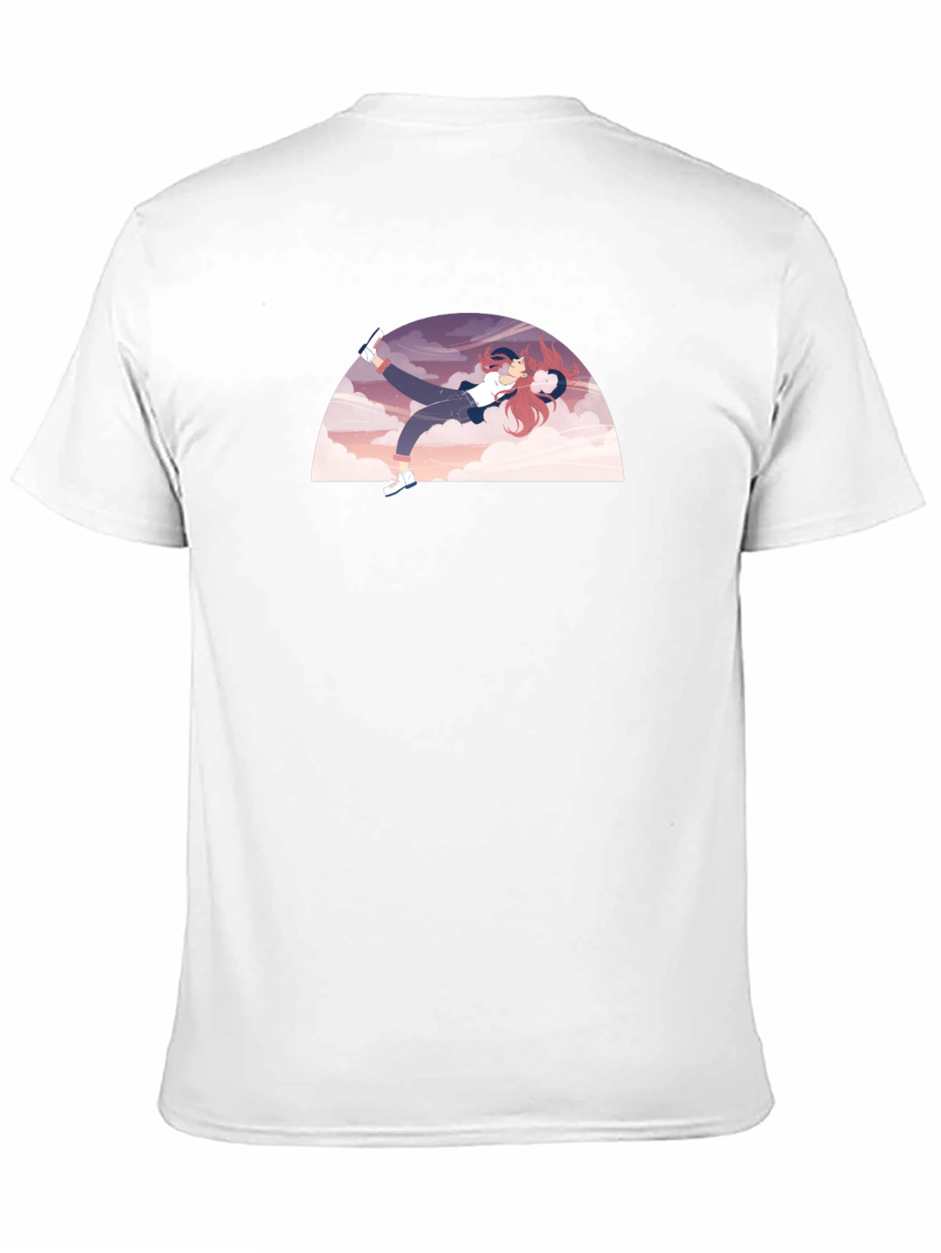 Camiseta Negra con Diseño de Anime Relajado