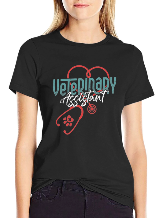 Camiseta Asistente Veterinario - Diseño Corazón