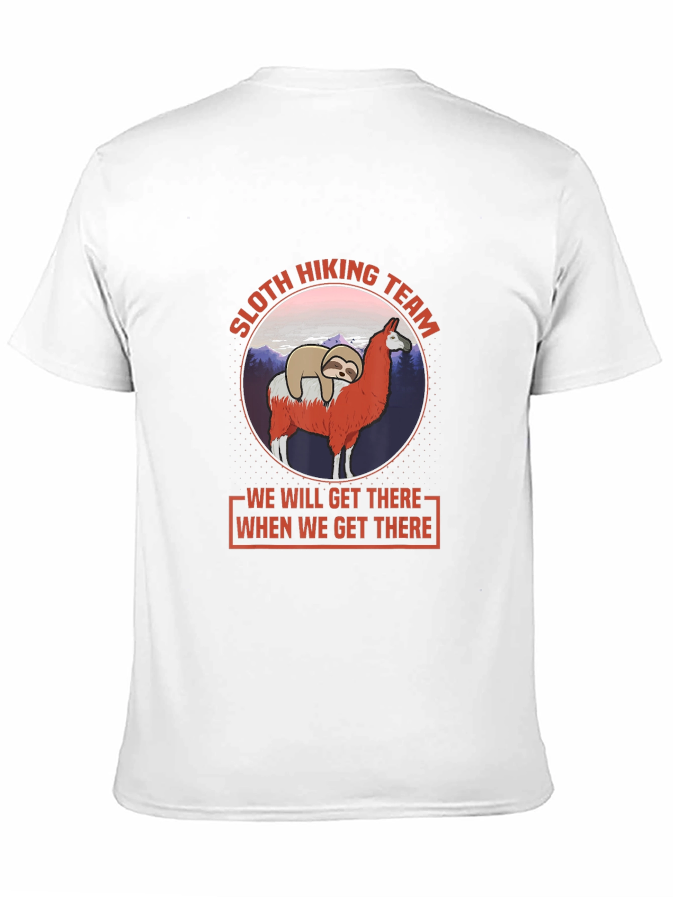 Camiseta Negra: Equipo de Senderismo Perezoso y Llama