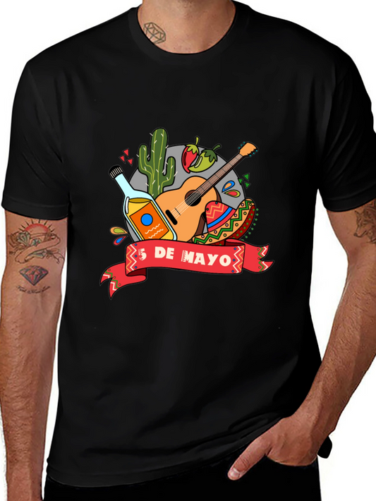 Camiseta Negra de Cinco de Mayo para Hombre