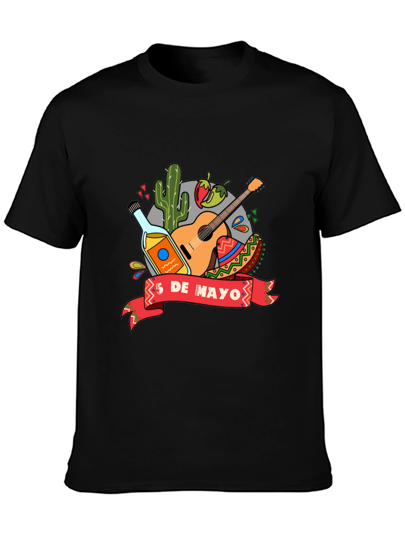 Camiseta Negra de Cinco de Mayo para Hombre