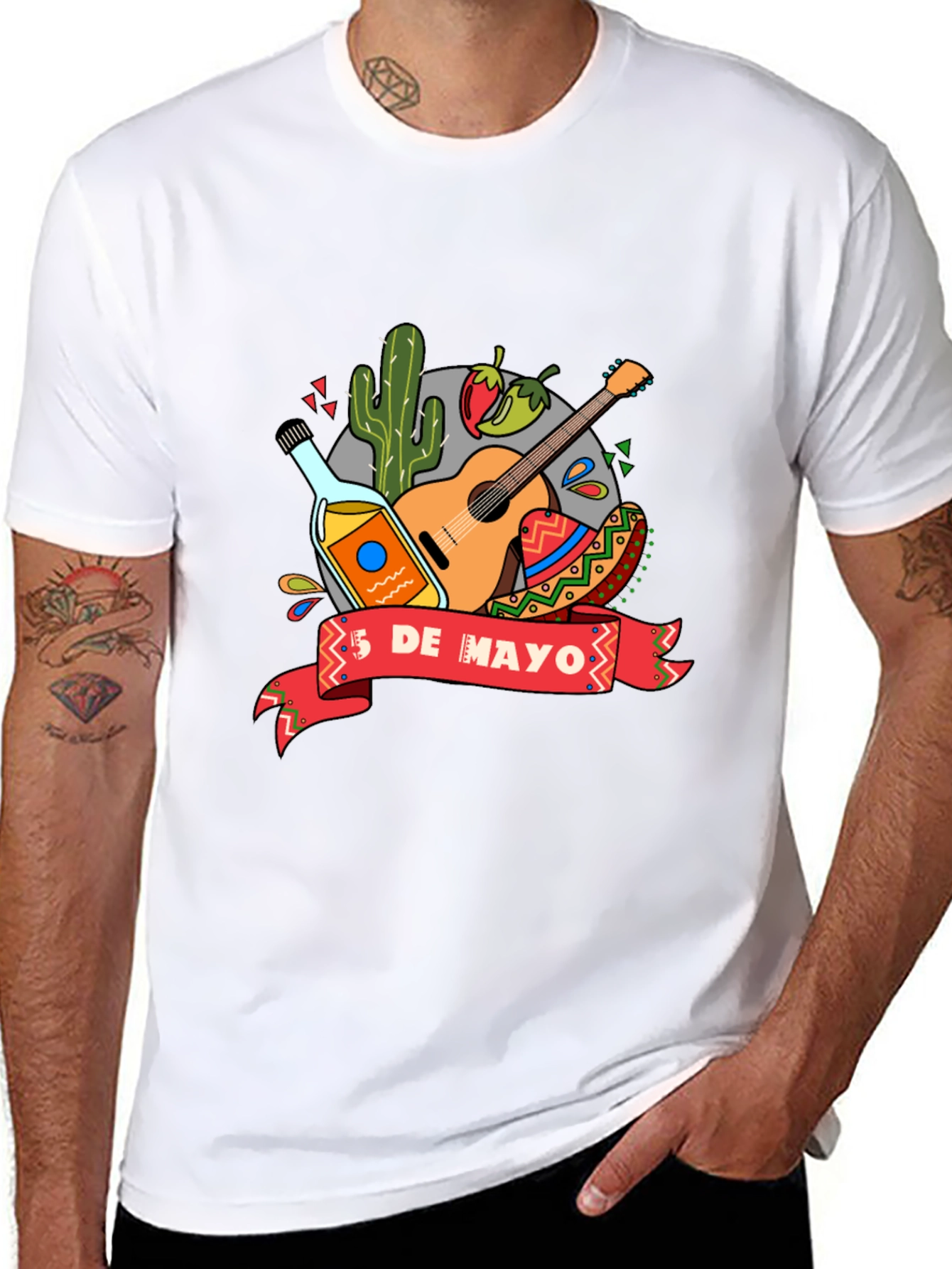 Camiseta Negra de Cinco de Mayo para Hombre