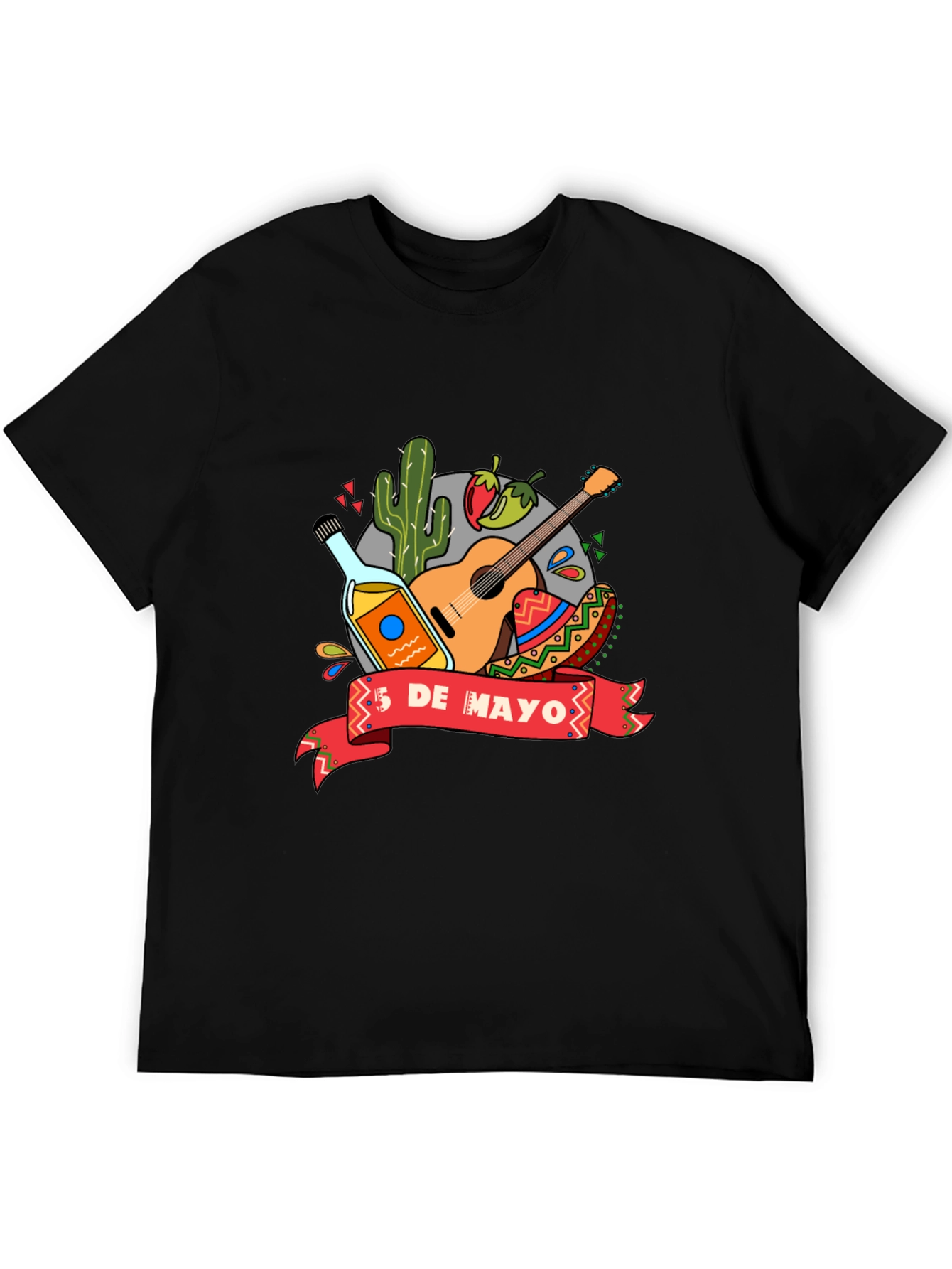 Camiseta Negra de Cinco de Mayo para Hombre